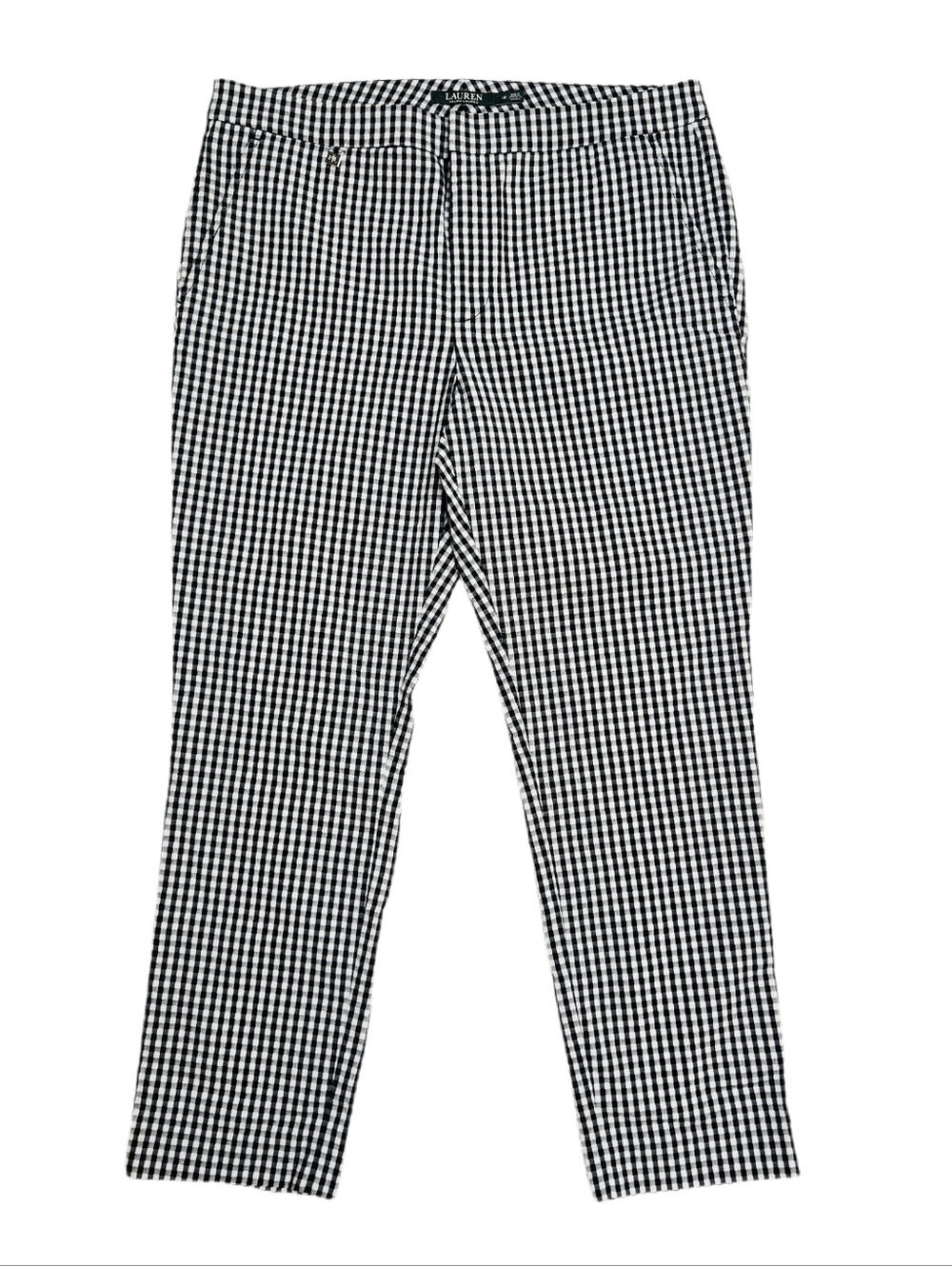 Lauren Ralph Lauren Capri Pants Black White Gingham Womens 12 Preppy Capsule